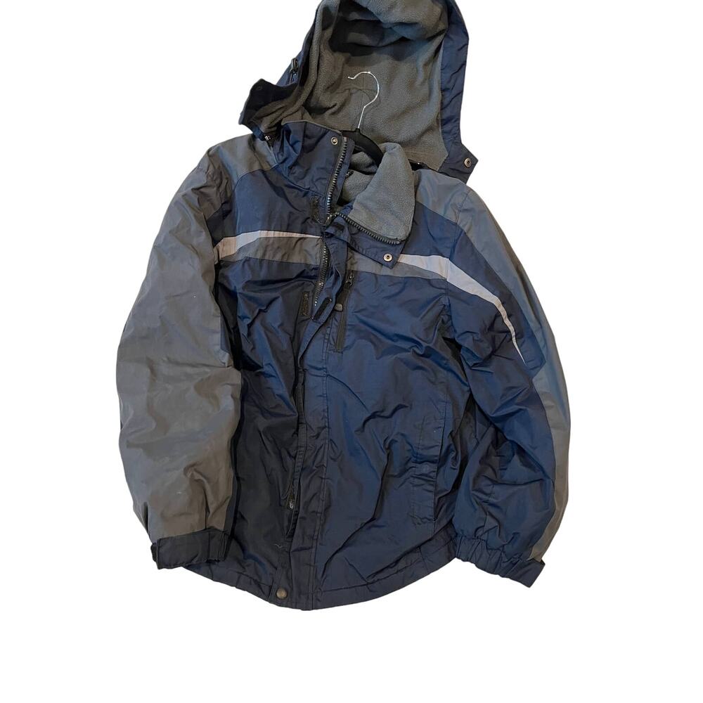 Faded Glory Hooded Blue Gray Insulated Jacket Mens M